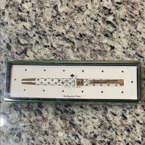 Kate Spade Ballpoint Pen Cream with Gold Dots